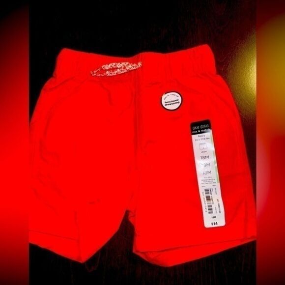 okie dokie Other - Baby Boys Pull on Shorts - NWT - RED - 18 Months